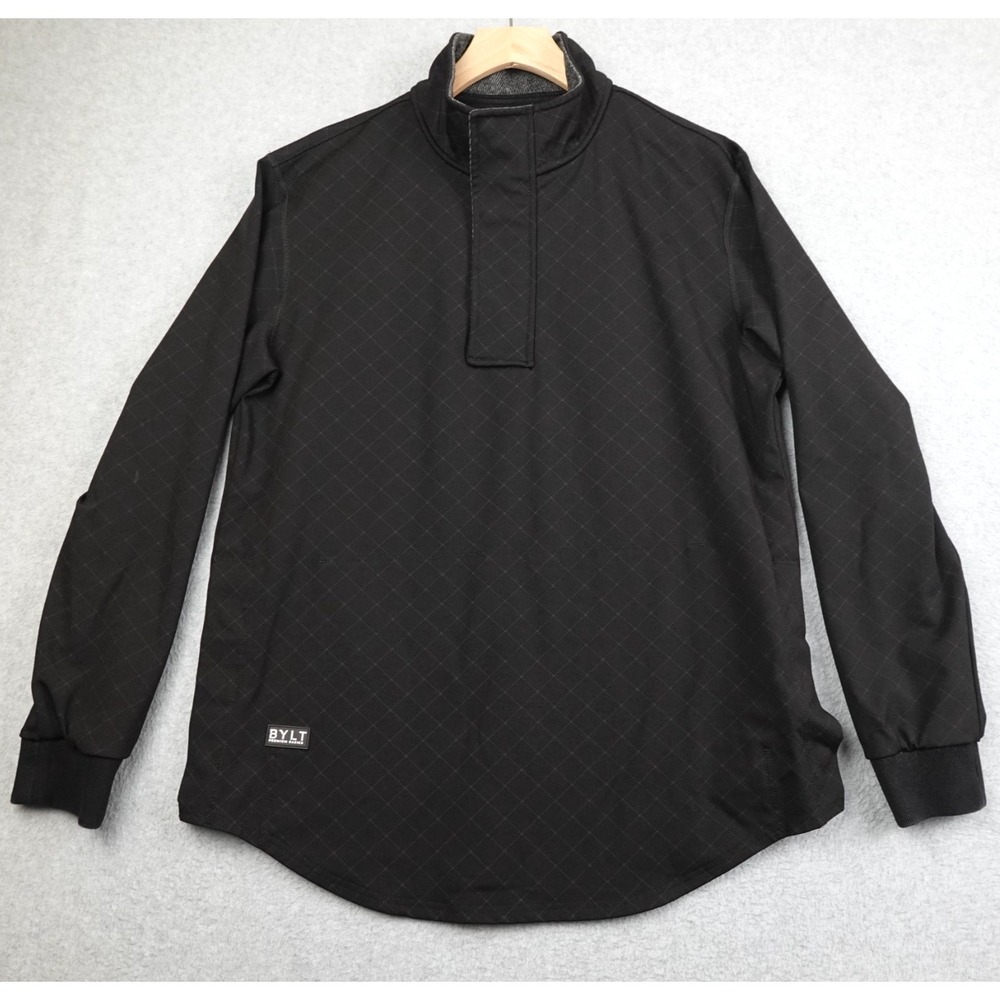 BYLT Elite Fairway Pullover Mens M Black 1/4 Zip Snap Long Sleeve Pullover Golf